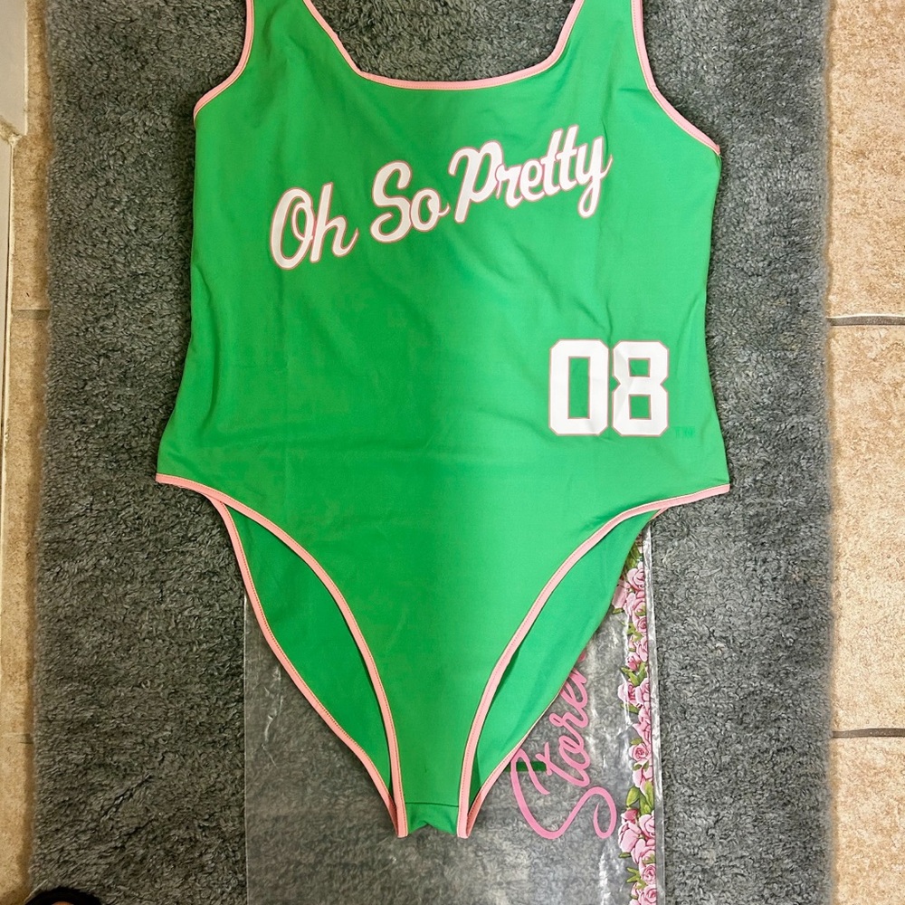 AKA “Oh So Pretty” Green One Piece Swimsuit